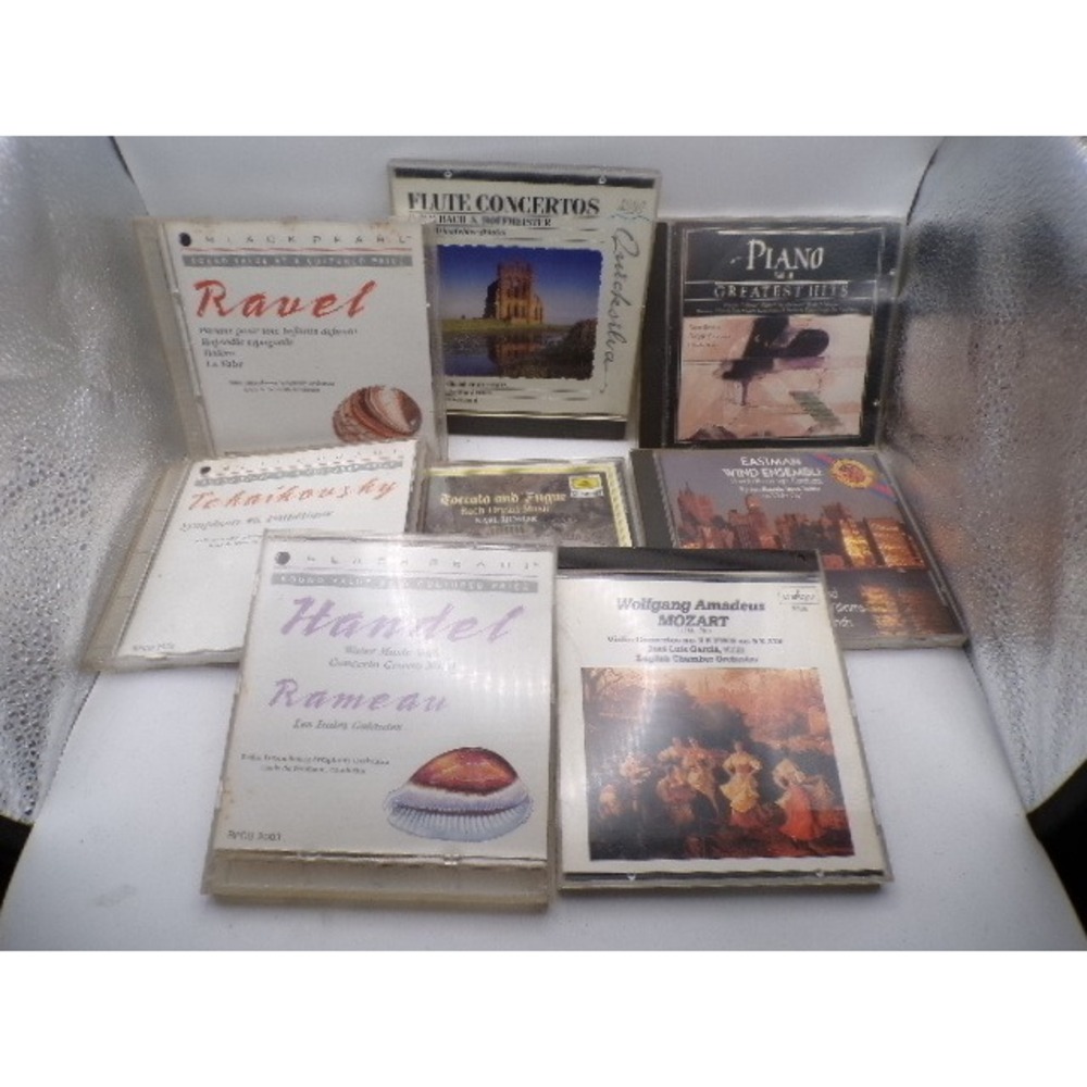 Classical Music CD Lot 8 Discs Mozart Handel Bach Tchaikovsky Ravel Rameau ASV